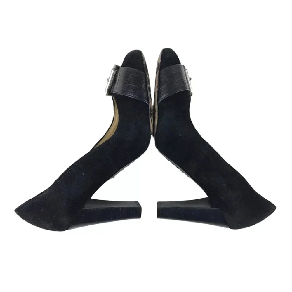 Michael Kors Womens Black Vero Cuoio Slip On Cone Pump Heel Size US‎ 7.5